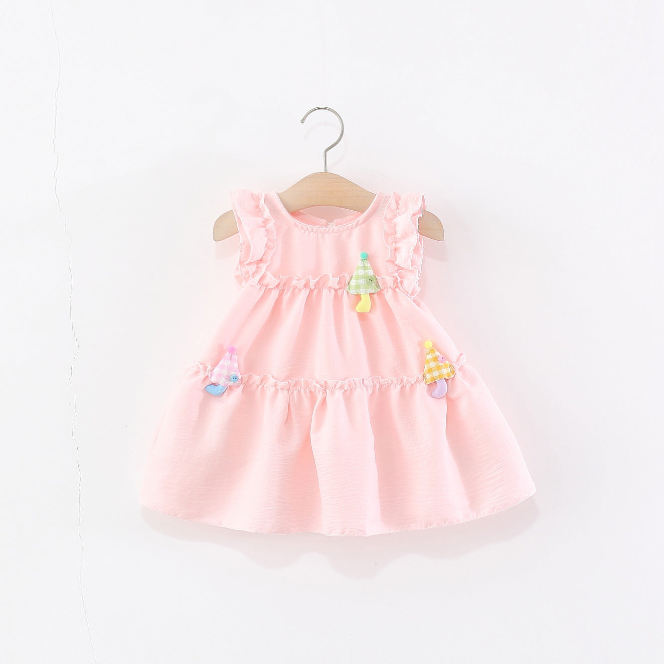 Children's One-piece Summer Sweet Cute Single Layer Cotton Vest Skirt Western Children's Dress