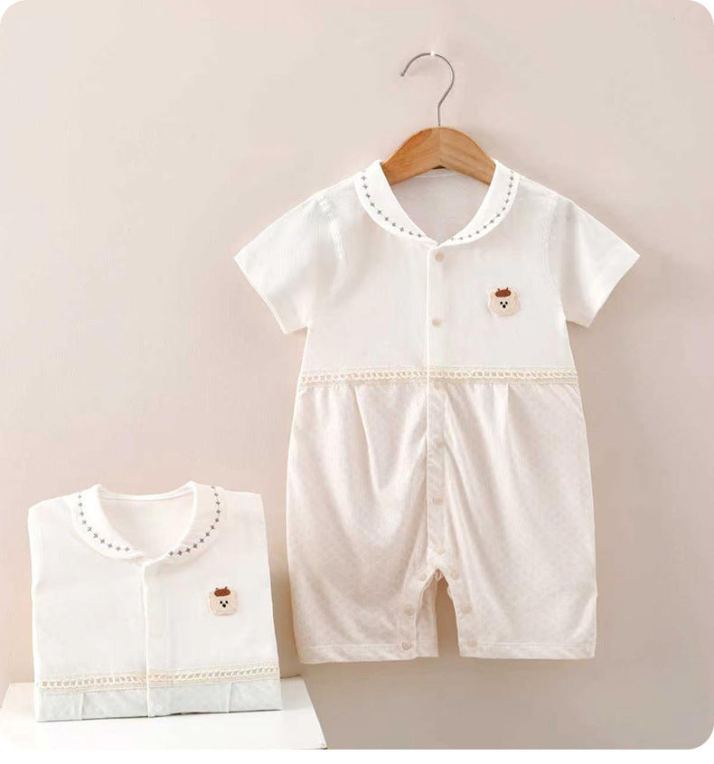 Summer Born Clothes Boy Short Sleeve Jumpsuit, Climbing Suit