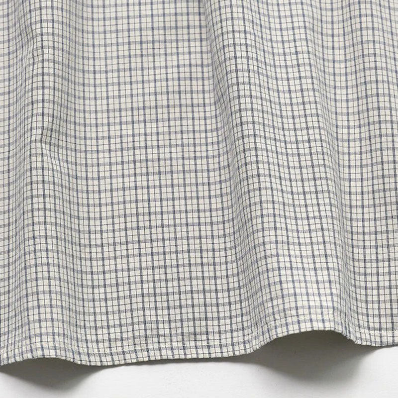 Cotton Jacquard Blue Plaid Silk Short Children's Dress