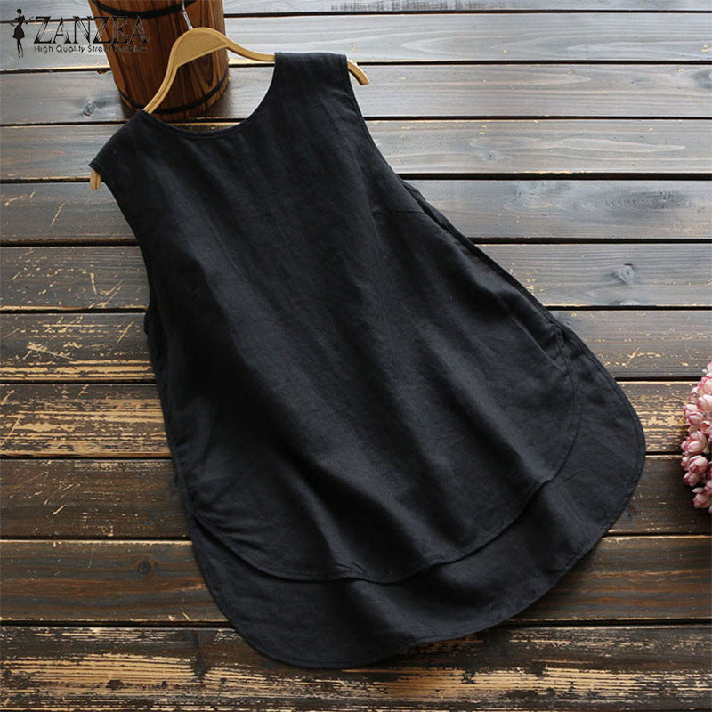 Women's Summer Solid Color Casual Irregular Pullover Small Vest/suspenders/tube Top