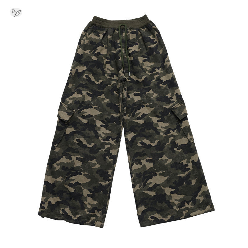 Camouflage Cargo Large Pocket Middle Big Children's Pants