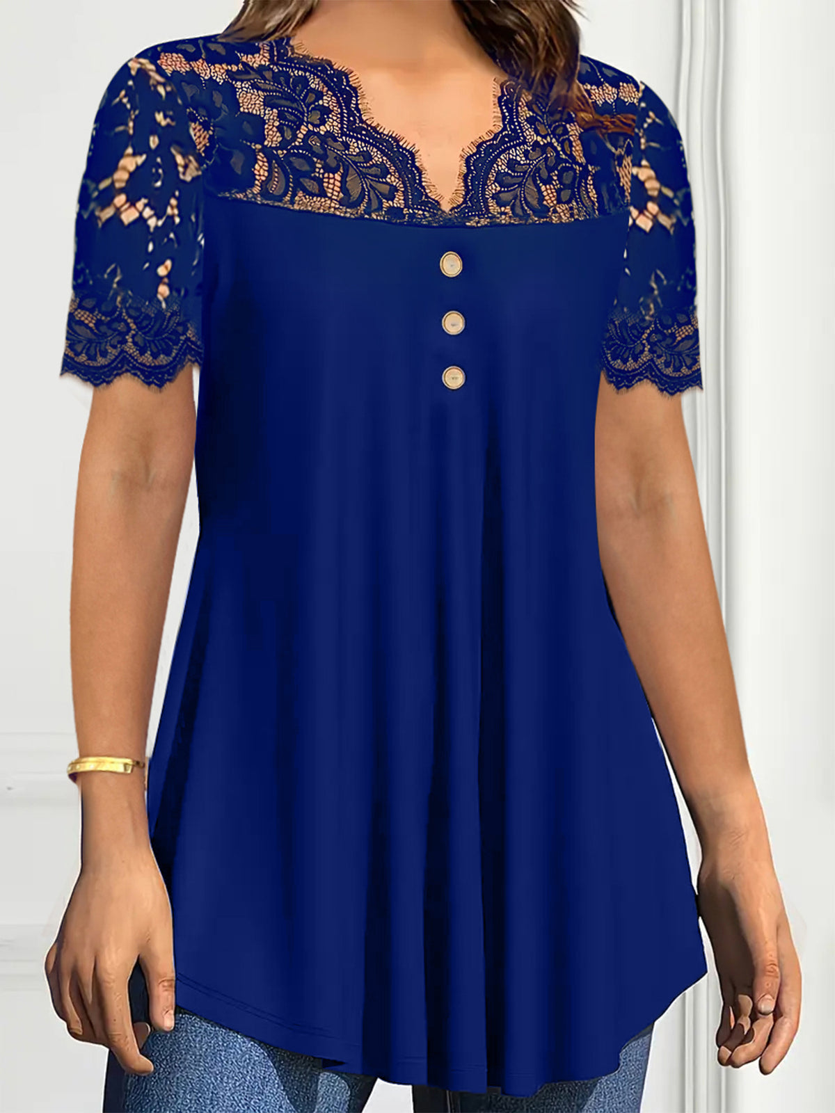 Women's Solid Color Ruffled Sleeves Shirt Modal Women's T-shirt
