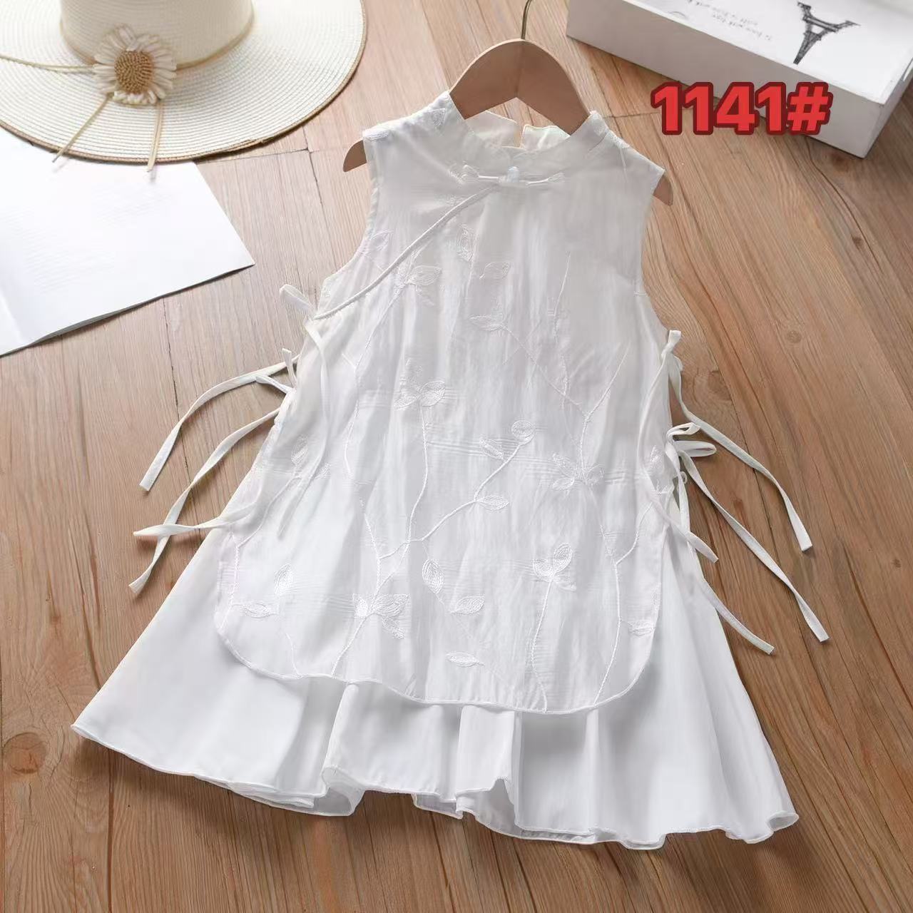 Children's Ethnic Style White Body Strap Braces Children's Dress
