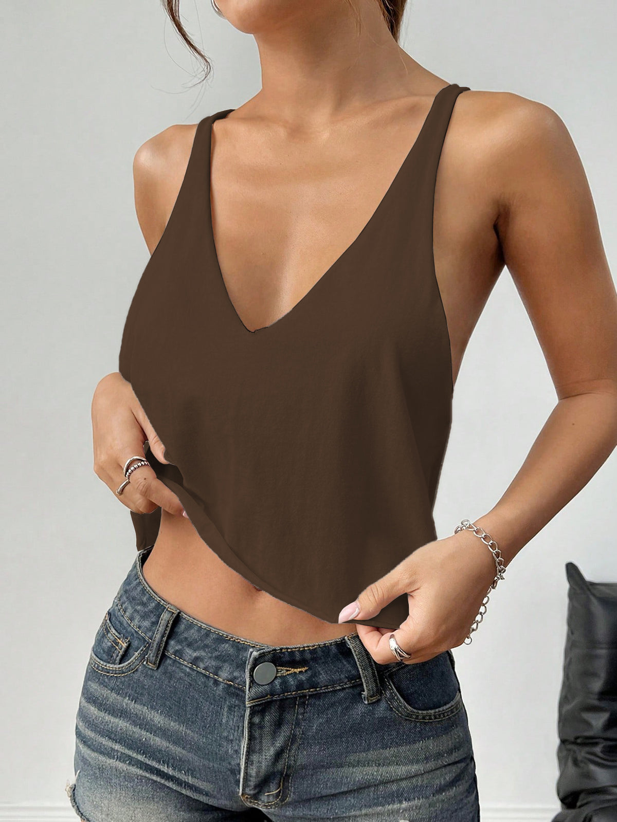 Durable Women's Sleeveless Loose Solid Color Vests