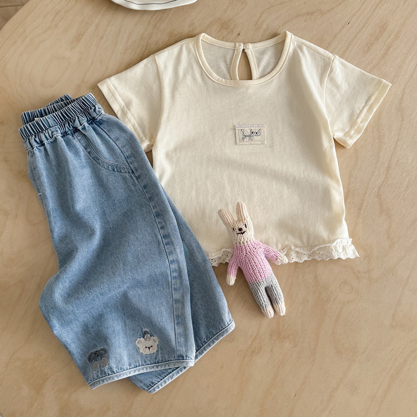 Infant Blouse Pants Summer Cartoon Short Sleeve Top Children's Suit