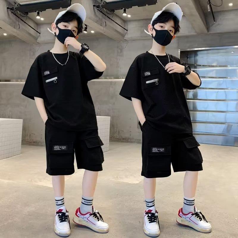 Children's Boys Summer Sports Middle Big Thin Cool Handsome Children's Suit