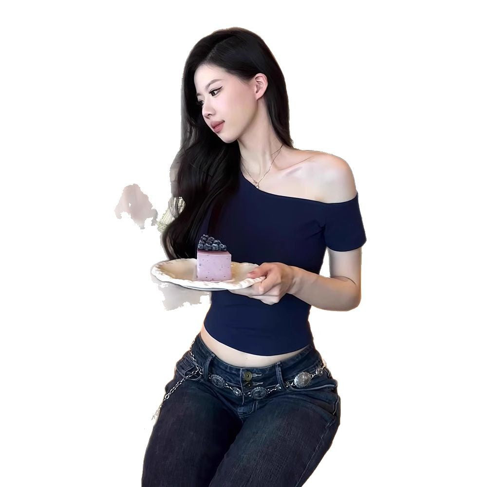 Style Elegant Sexy Hot Exposed Shoulder Women's T-shirt