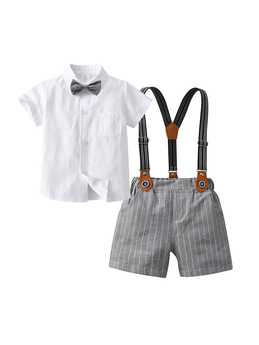 Children's Clothing Summer Suspender Pants Two-piece Clothes Romper Children's Suit