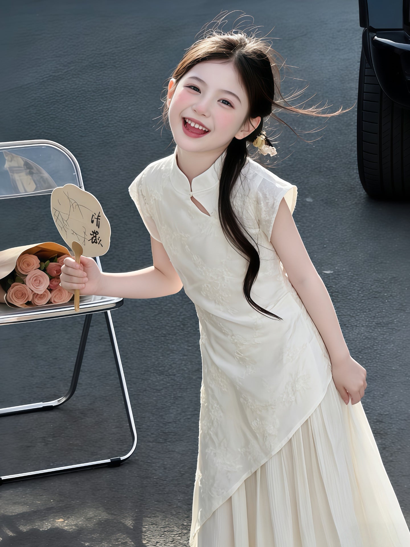 Chinese Style Summer Big Super Beautiful National Children's Dress