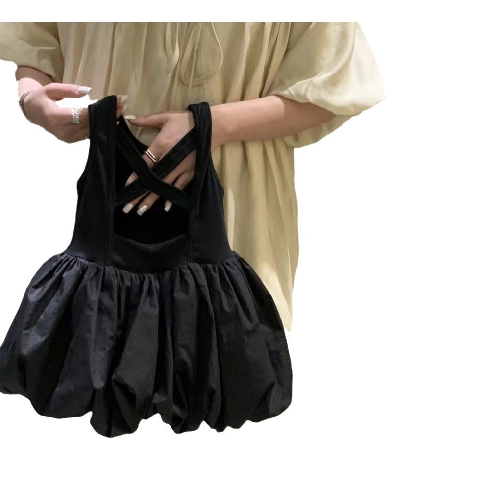 Children's Backless Black Korean Style Bud Pettiskirt Children's Dress