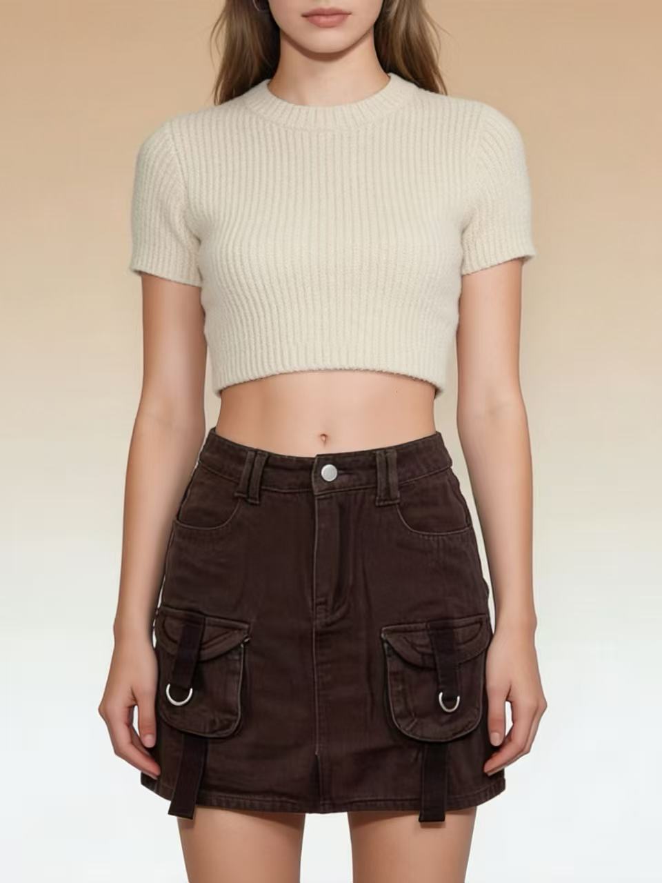Summer Millennium Hot Double Pocket Denim Skirts