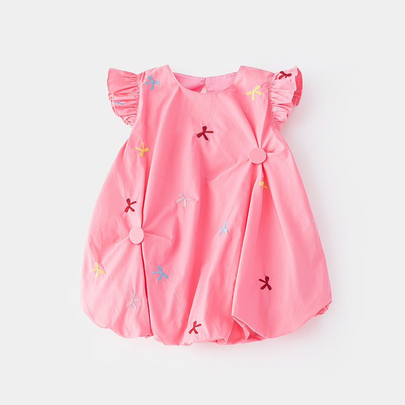 Flounced Sleeve Bud Skirt Style Princess Children's Dress