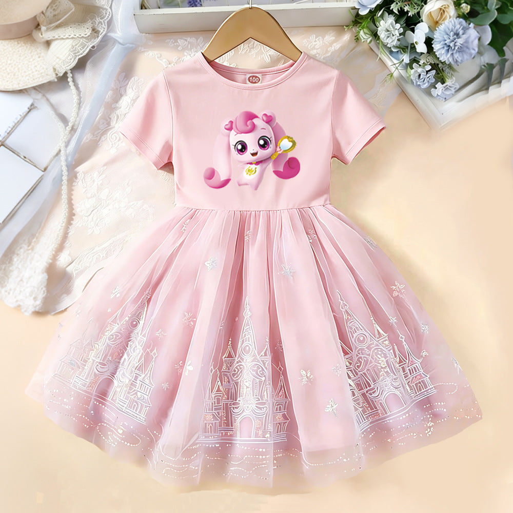 Children's Wonderful Cute Summer Short Sleeve Princess Gauze Children's Dress