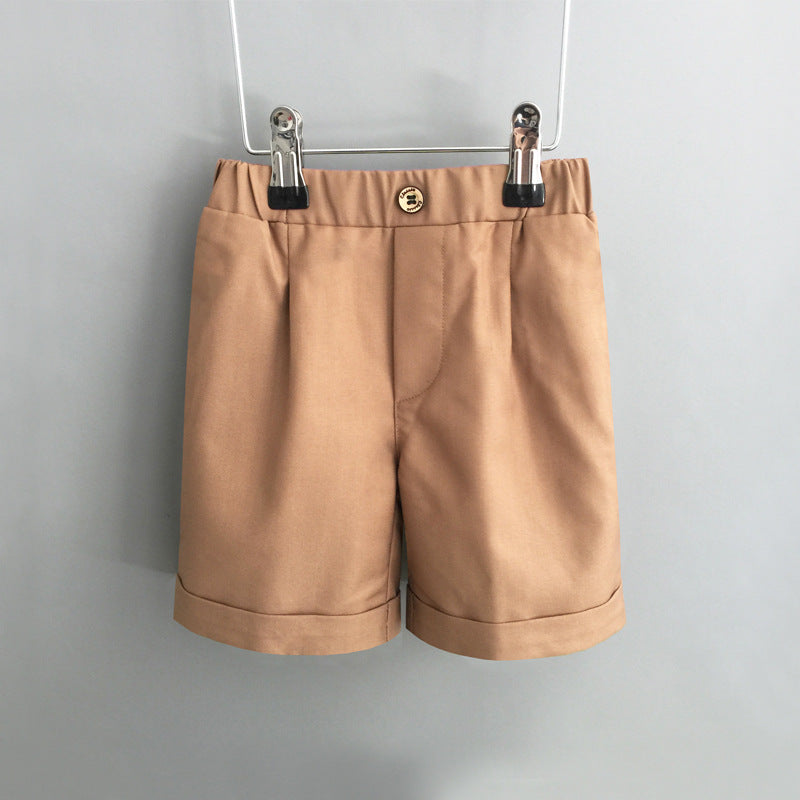 Children's Suit Summer Boys Black Primary School Performance Wear Short Children's Pants