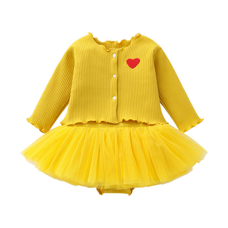 Autumn Summer Jumpsuit Romper Princess Dress Two-piece Born Jumpsuit, Climbing Suit