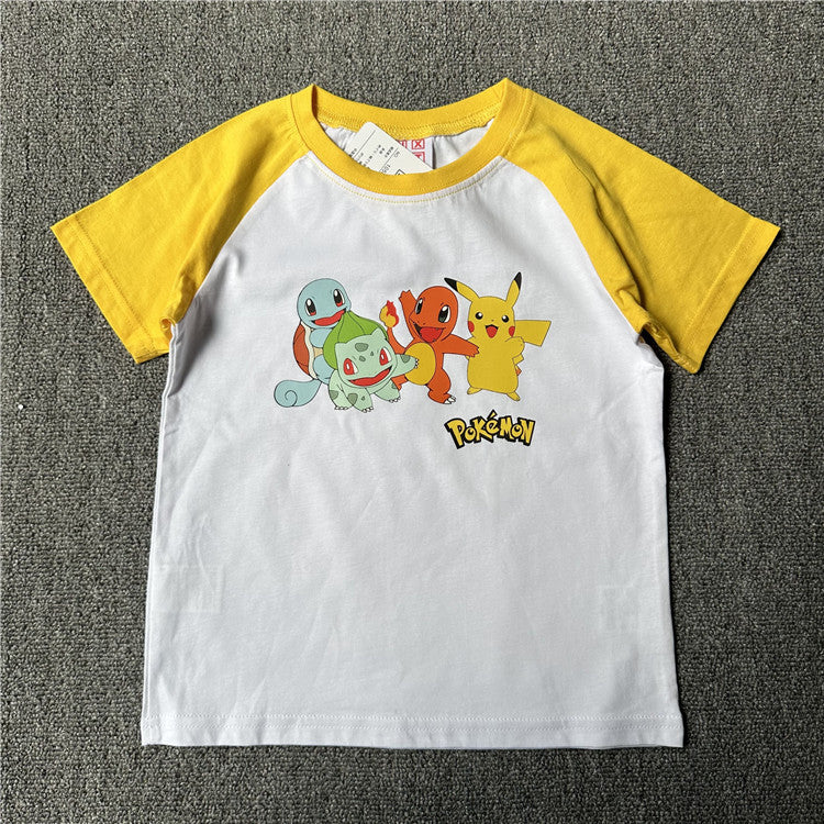 Children's Cartoon Water Paste Breathable Printed Summer Short Sleeve Children's T-shirt