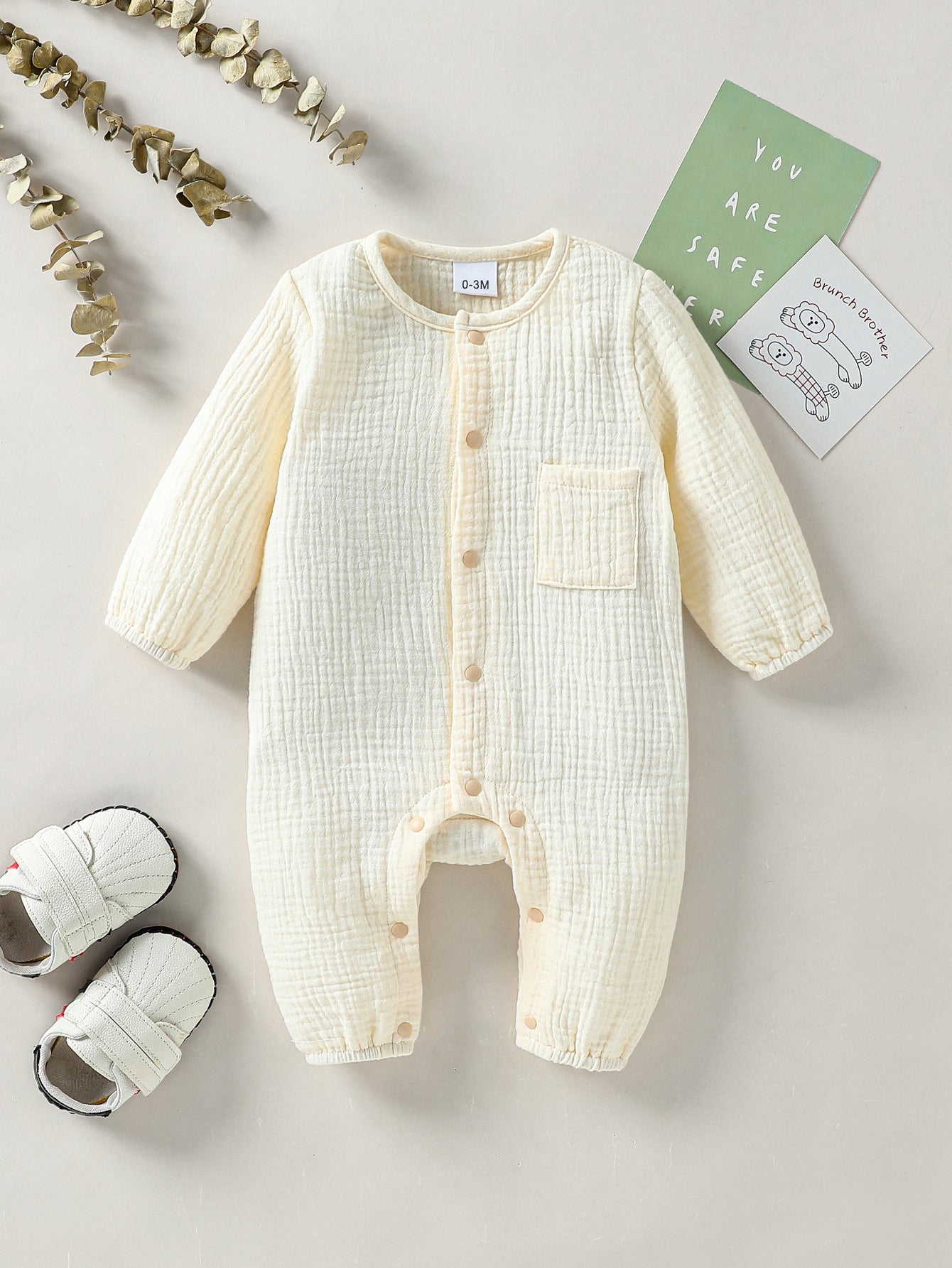 Casual Attractive Cotton Born Long-sleeved Romper Jumpsuit, Climbing Suit