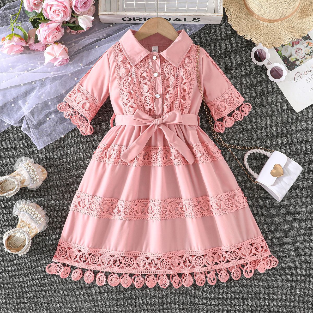Autumn Lace Sleeve Skirt Fashion Princess Children's Dress
