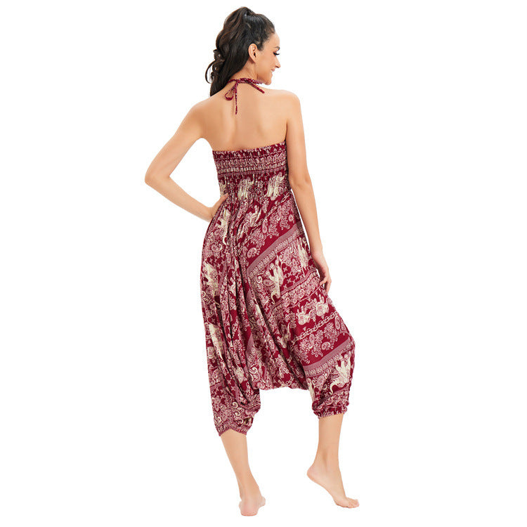 Clearance Male Female Couples Wear Elephant Loose Harem Casual Pants