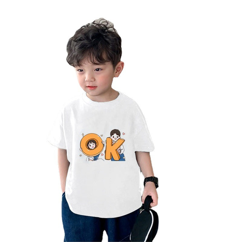 Fried Street Summer Clothes Family Three Or Four Cartoon Short Parent-child Outfit