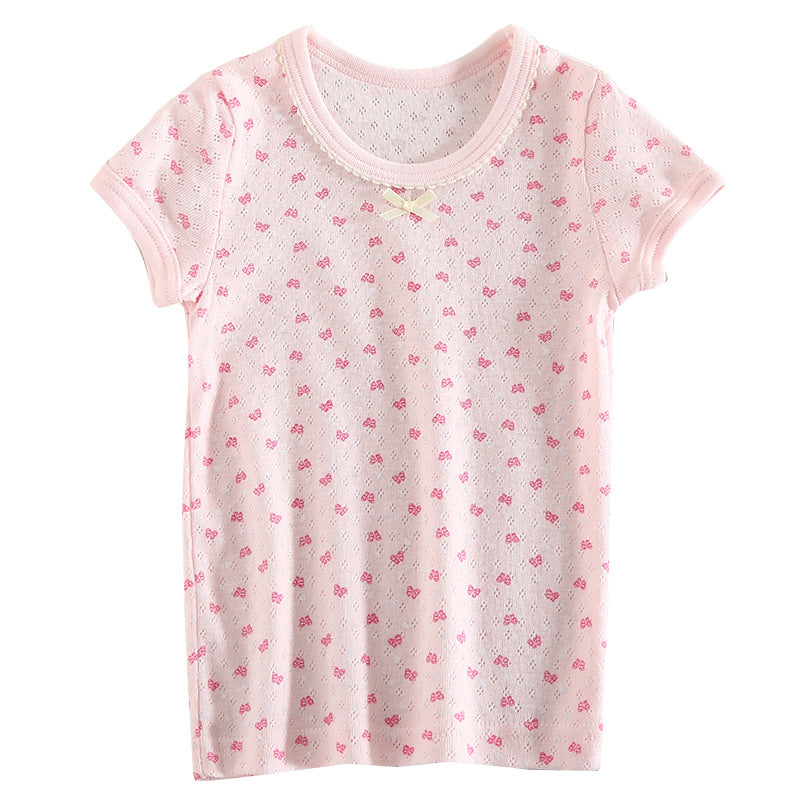 2 Summer Mesh Short-sleeved Cotton Thin Half Sleeve Sleeveless Children's T-shirt