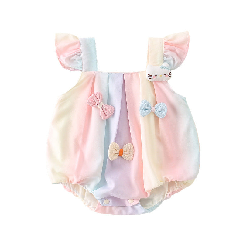 Babies Summer Clothing Princess Western Style Sleeveless Triangle Jumpsuit, Climbing Suit