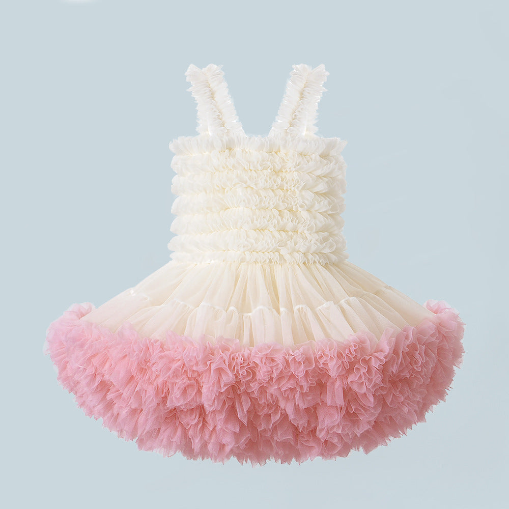 Summer Braces Skirt Christmas Princess Tulle Tutu One Year Old Children's Dress
