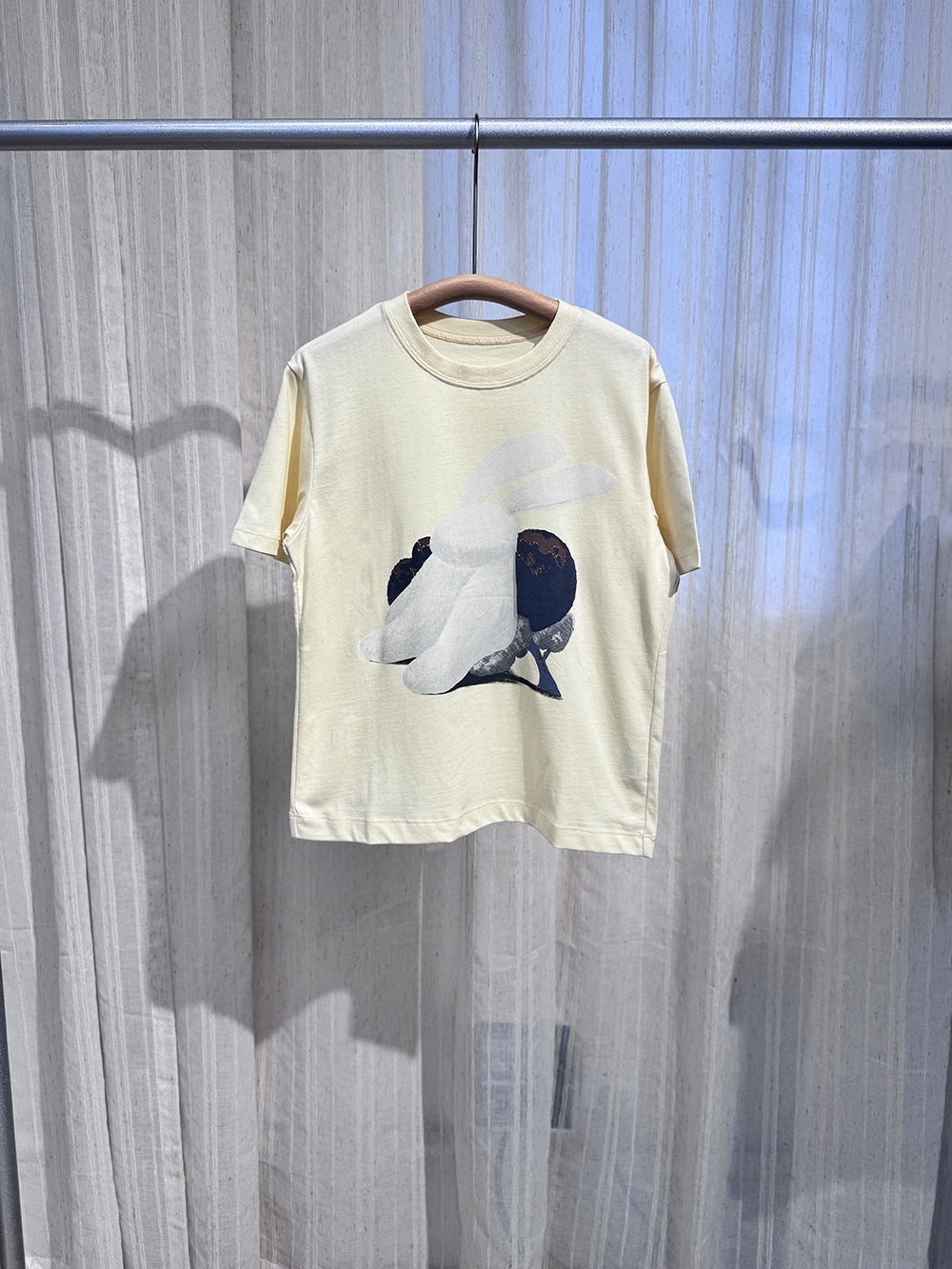 Children's Clothing Cloud Rabbit Two-color Short-sleeved Cotton Breathable Printed Boys Children's T-shirt