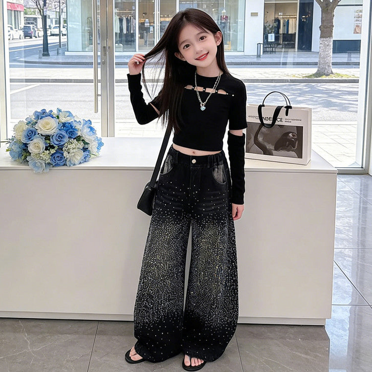 Jazz Dance Spring Teens Long Sleeves Children's Suit