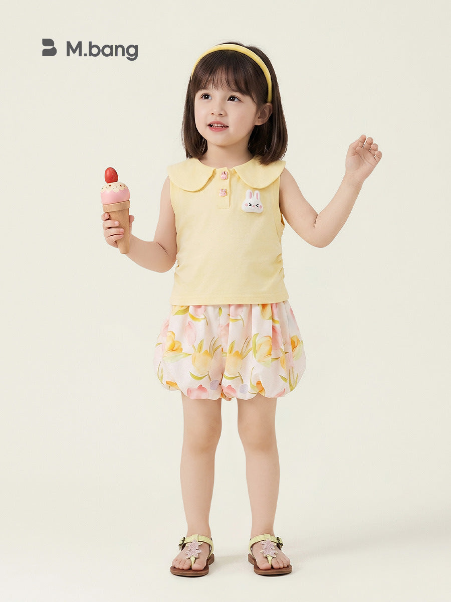 Children's Cute Summer Doll Collar Rabbit Sleeveless Children's Suit