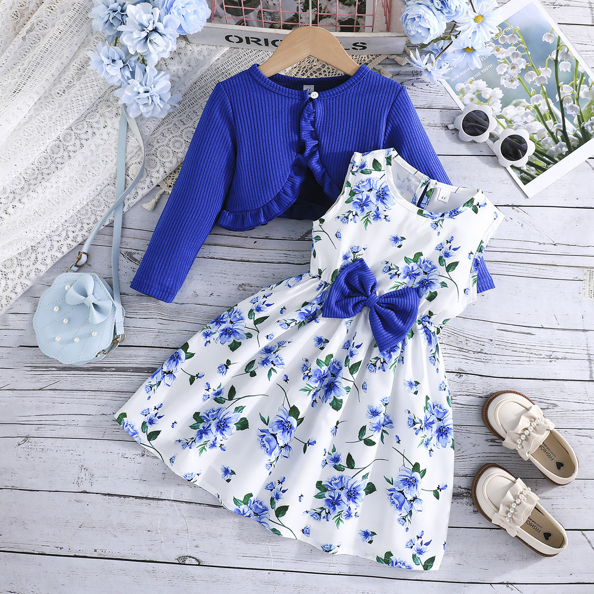 Children's Colorful Suspender Skirt Solid Color Coat Fashionable Lady Children's Dress