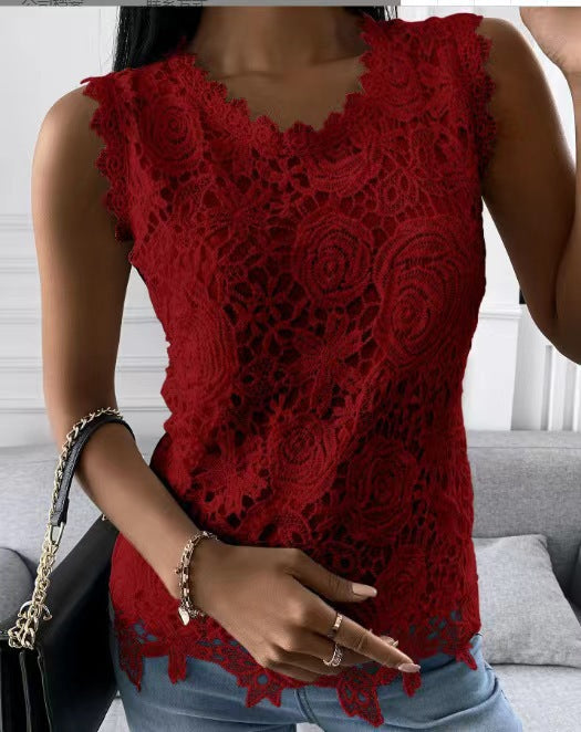 Cool Classy Fashion New Women's Summer Lace Shirt, Chiffon Shirt