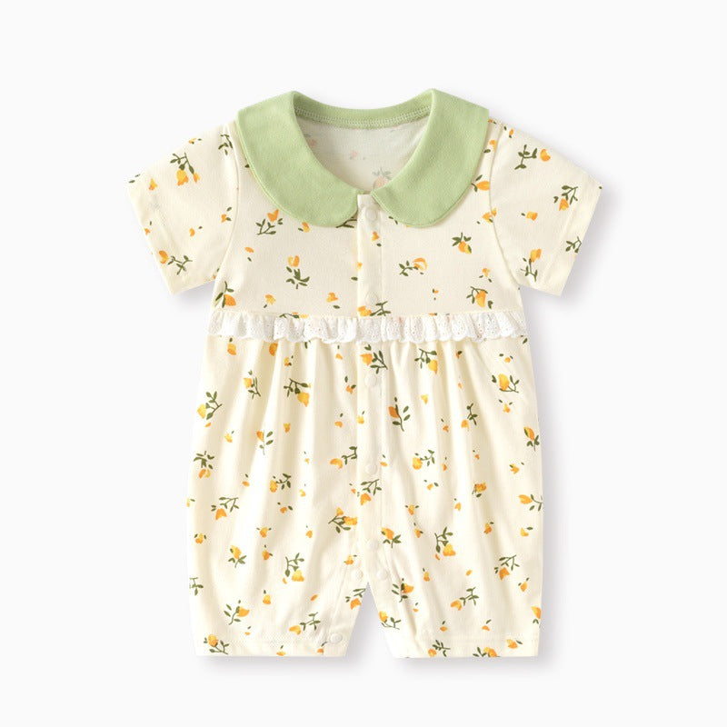 Jumpsuit Short Sleeve Pure Cotton Cartoon Jumpsuit, Climbing Suit