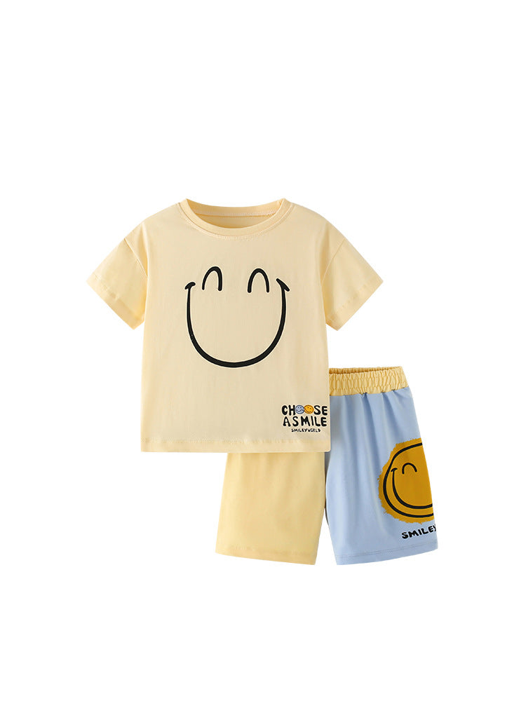 Children's Small Older Short Sleeve Shorts Two-piece Children's Suit