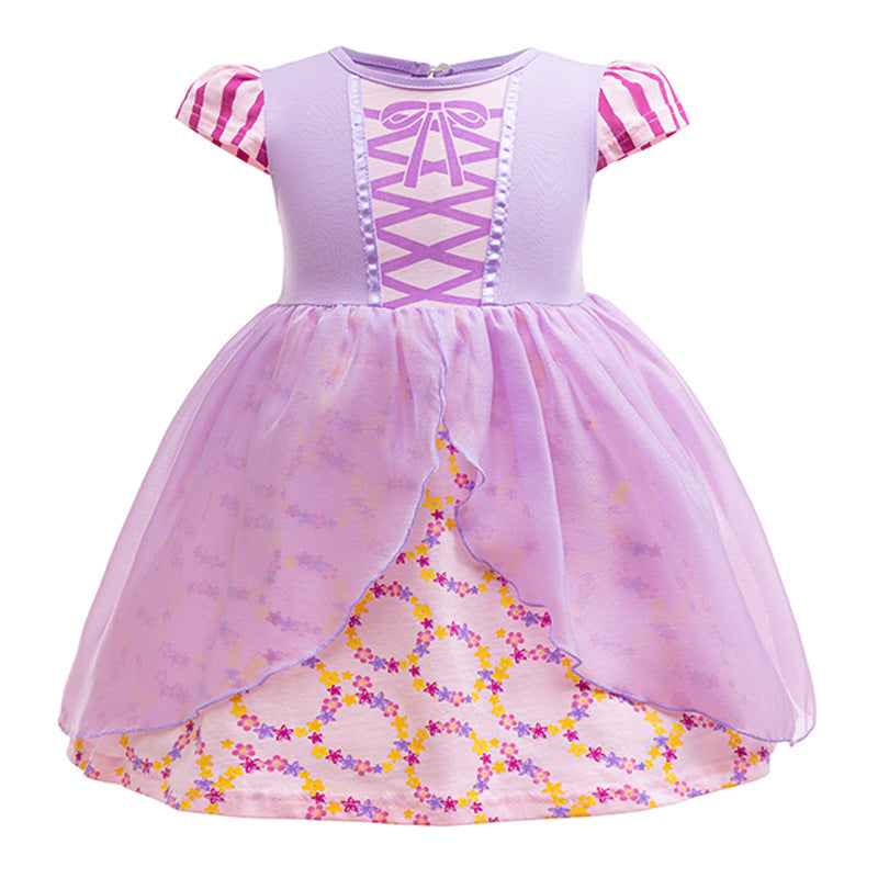 Children's Single Ice Princess Cotton Thin Short-sleeved Children's Dress