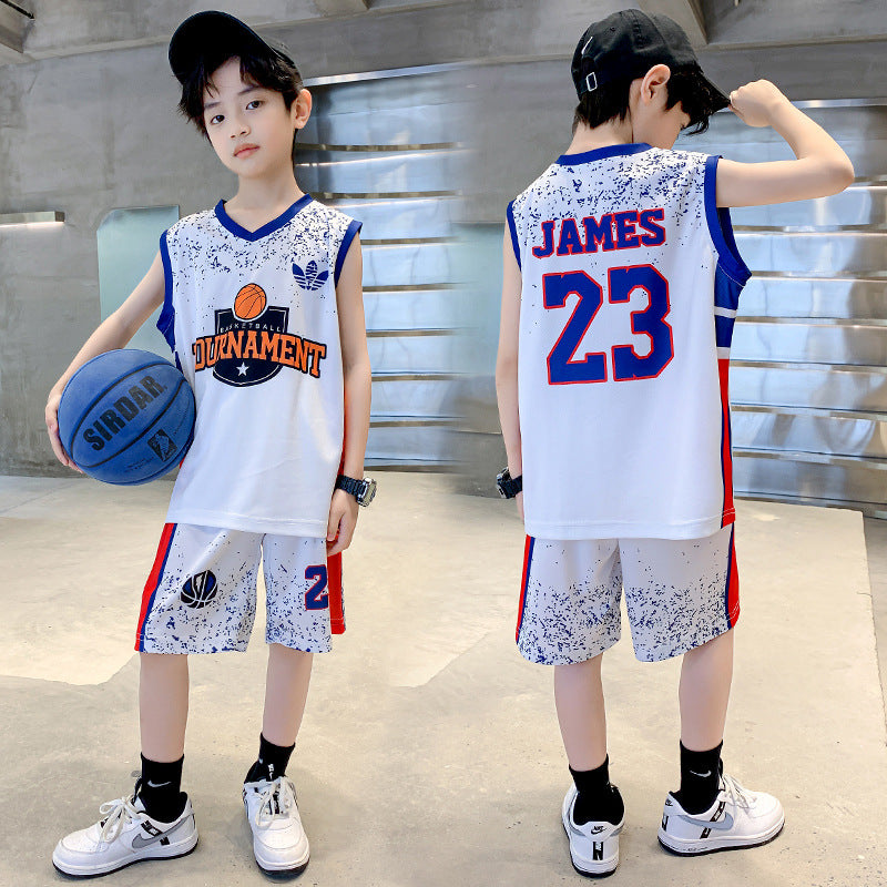 Children's Summer Middle Big Sportswear Jersey Basketball Wear Sleeveless Vest Children's Suit