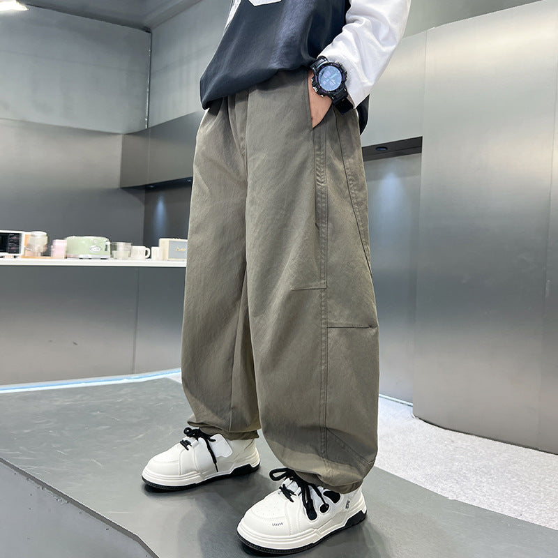 Autumn Casual Older Boy Junior High School Straight Children's Pants