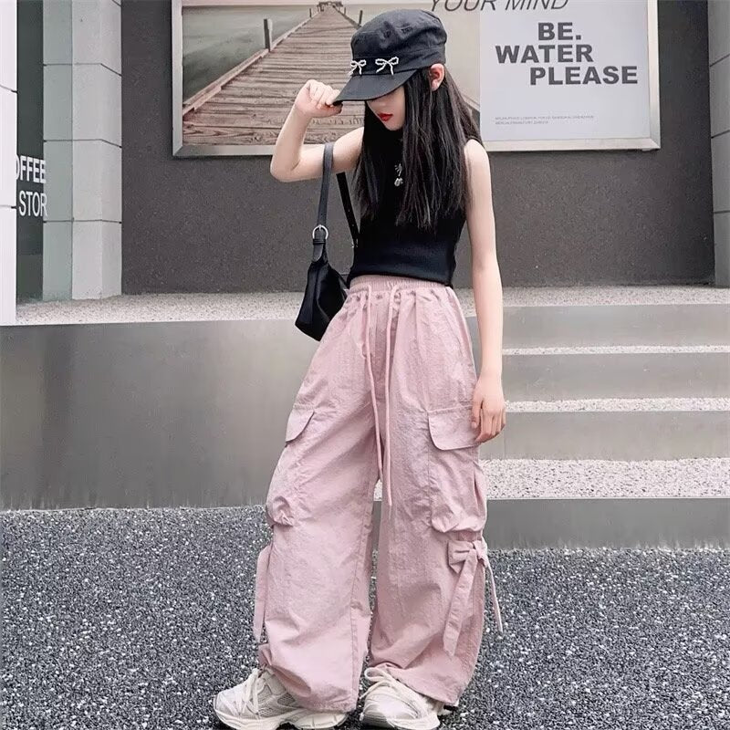 Children's Thin Medium Large Overalls Casual Loose Children's Pants
