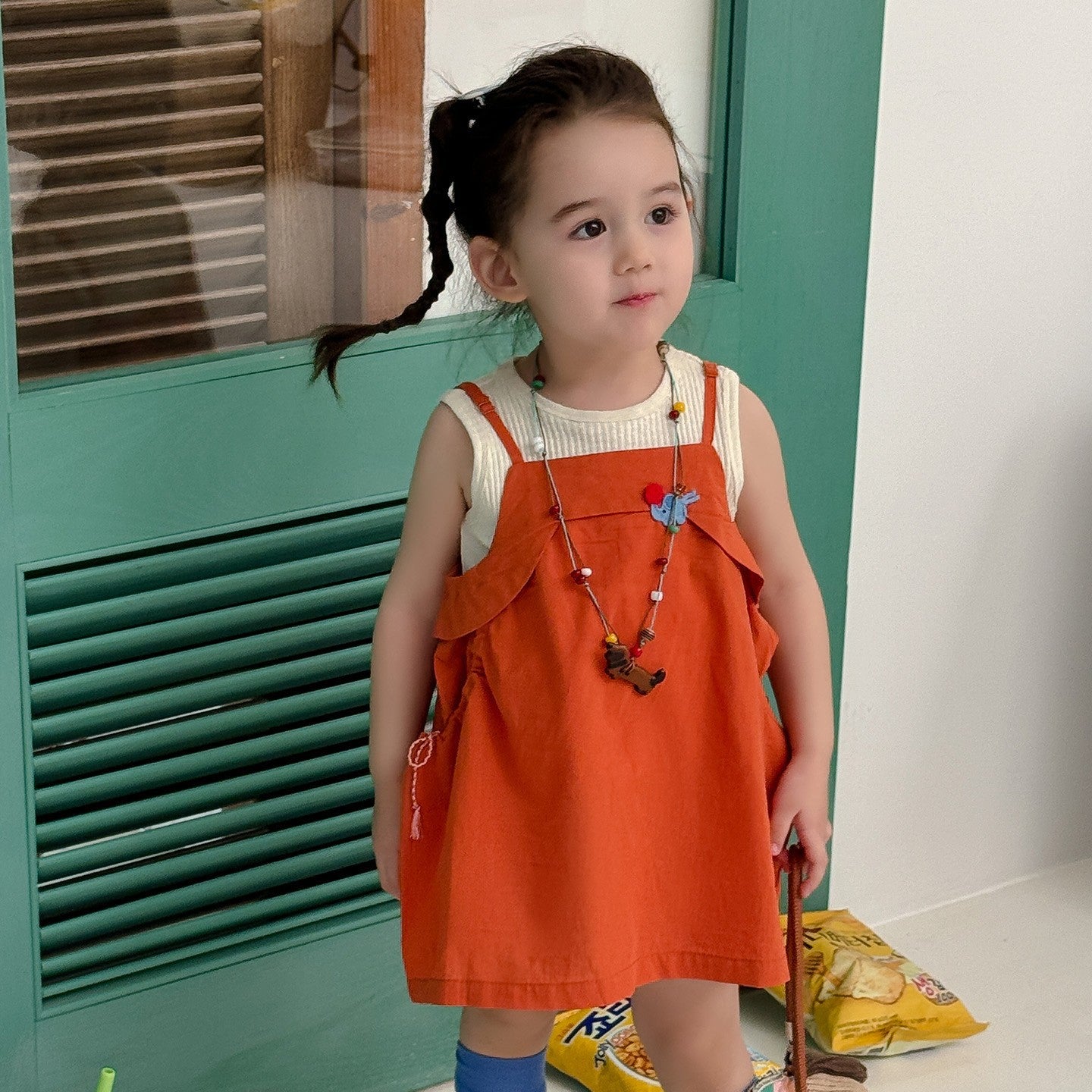 Unique Summer Solid Color Vest Top Children's T-shirt
