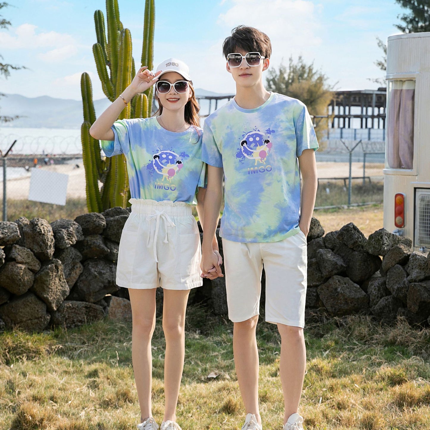 Summer Suit Travel Vacation Leisure Fashion T-shirt Parent-child Outfit