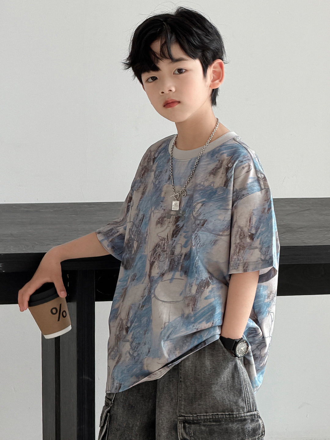 Short-sleeved Summer Wear Half Sleeve Boy Top Children's T-shirt