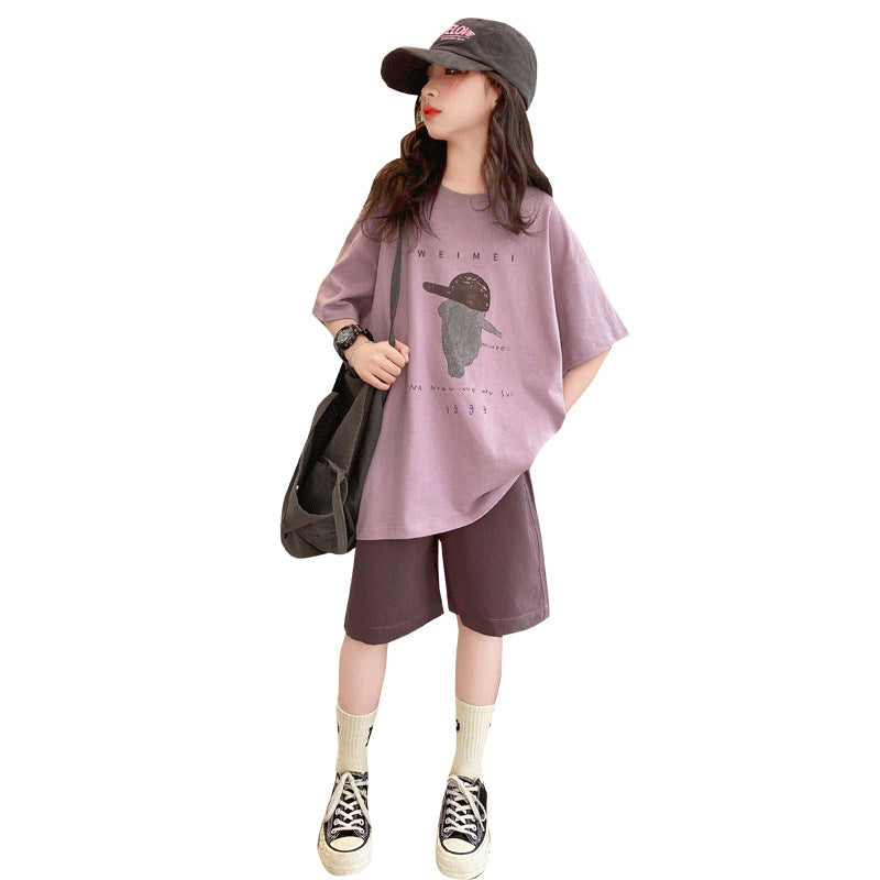 Children's Sports Two-piece Summer Western Style Short Sleeve Casual Children's Suit