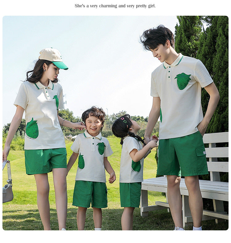 Casual Suit Matching Family Of Short Parent-child Outfit