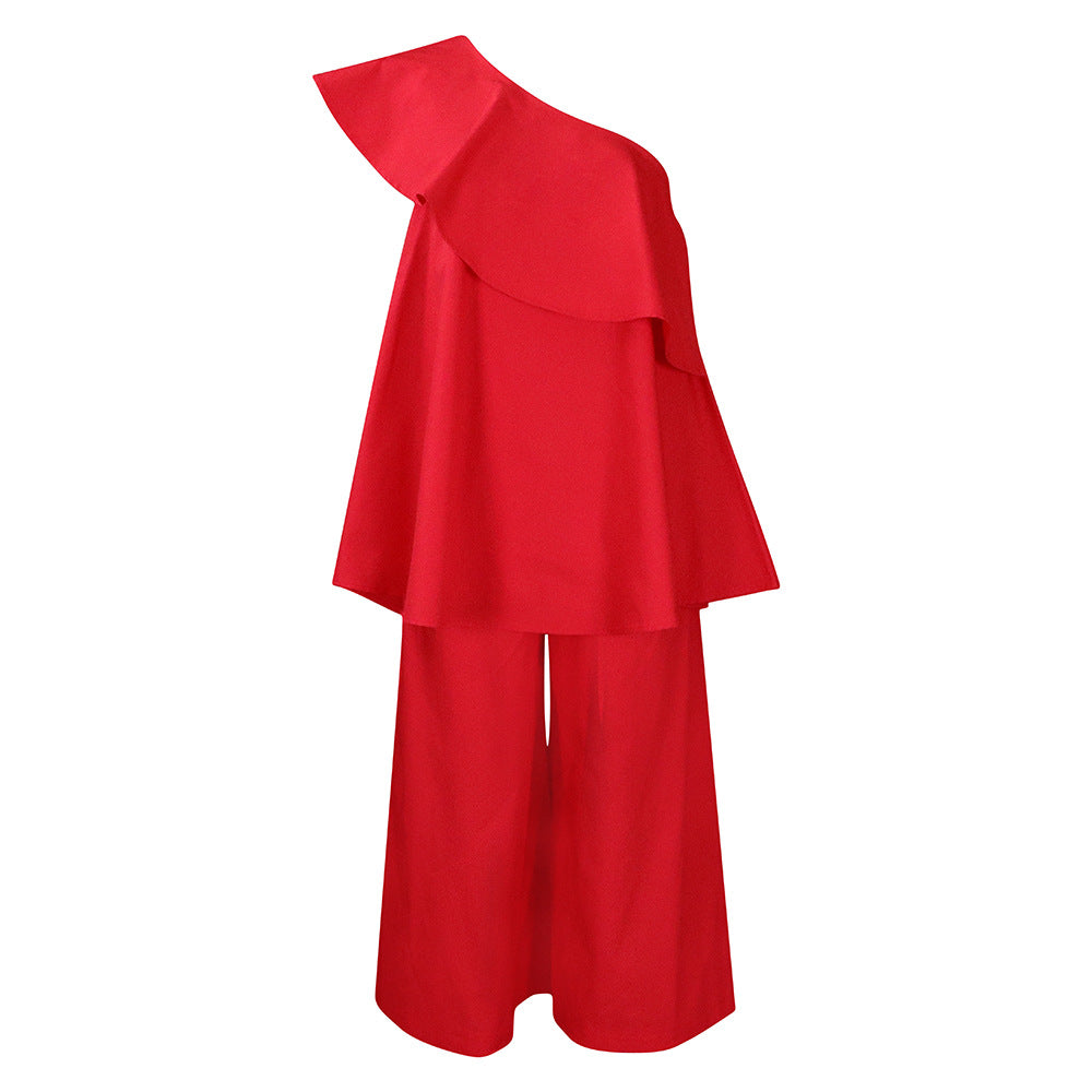 Women's Large Loose Cool Wide Leg Two-piece Fashion Casual Suit