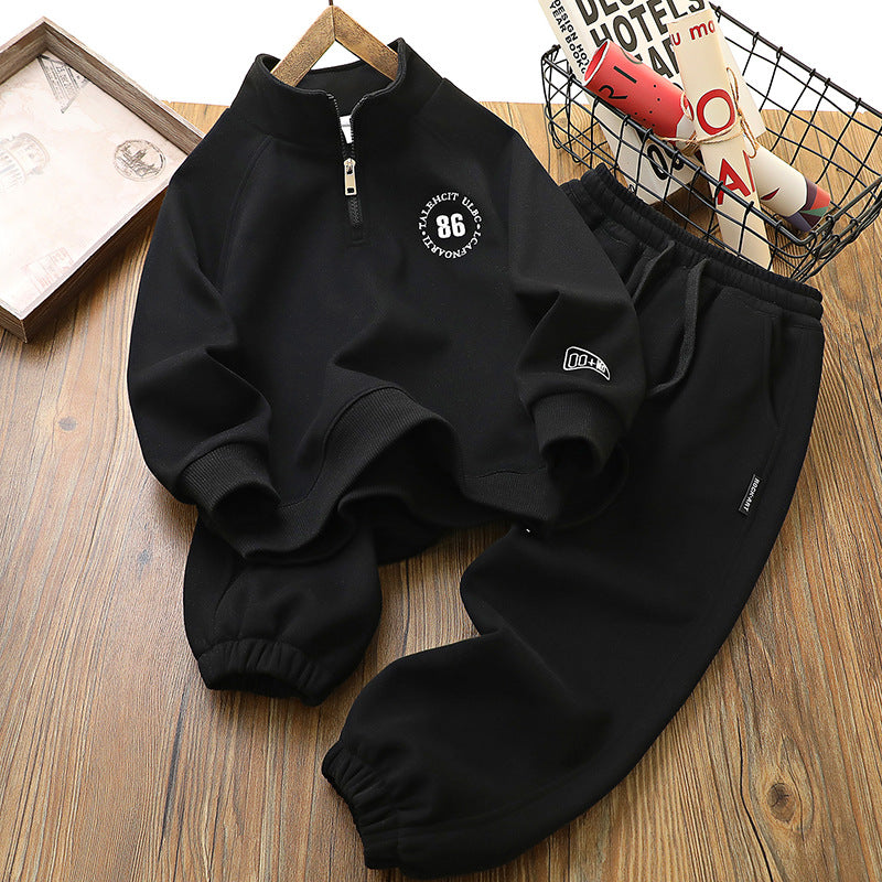 Children's Boys Spring Clothes Sports Two-piece Medium Big Handsome Children's Suit