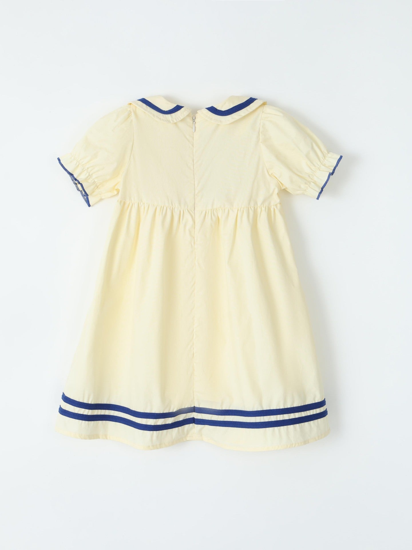 Children's Preppy Style Lapel Short Sleeve Skirt Woven Tie Children's Dress