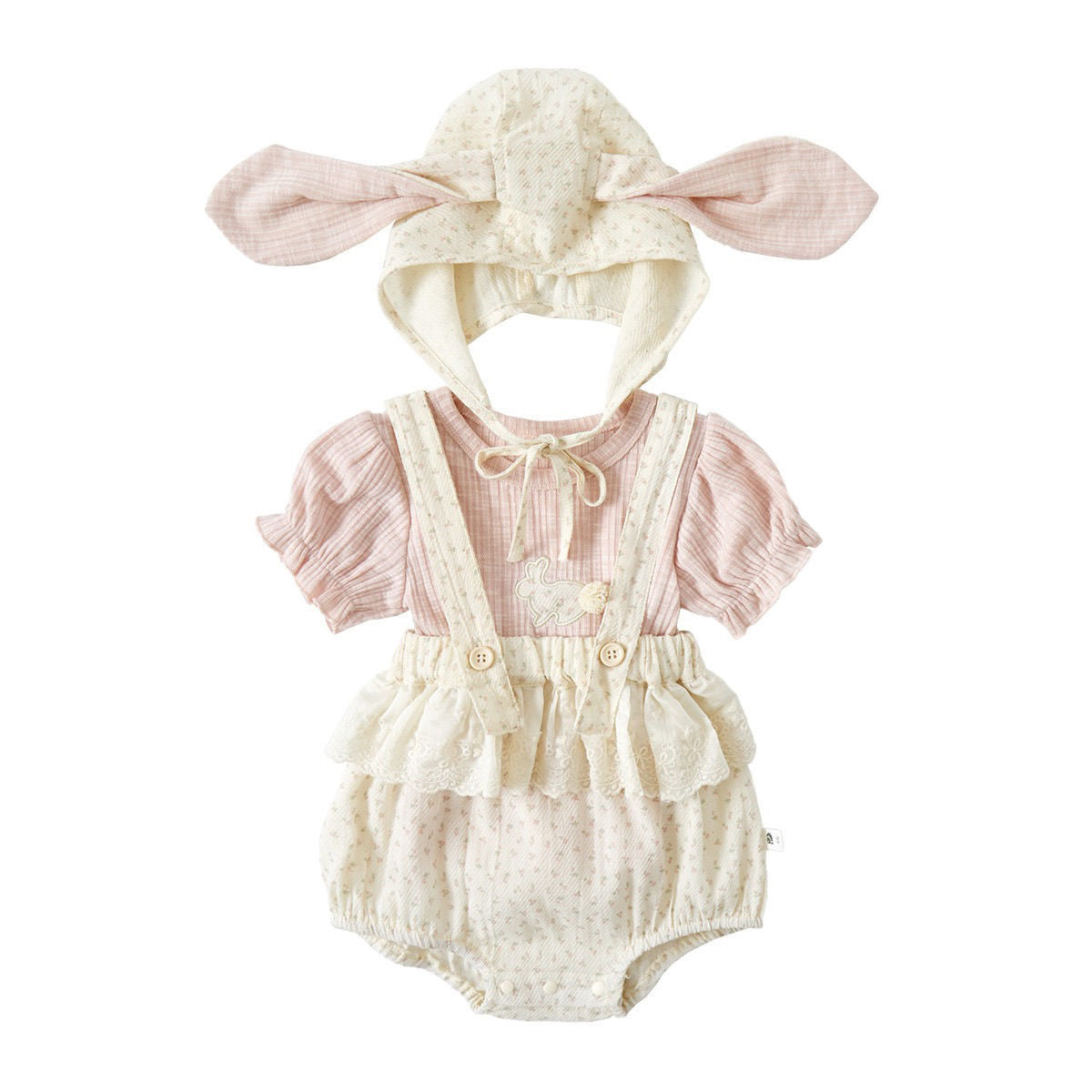 Sweet Super Cute Rabbit Outer Wear Graphy Hooded Strap Two-piece Jumpsuit, Climbing Suit
