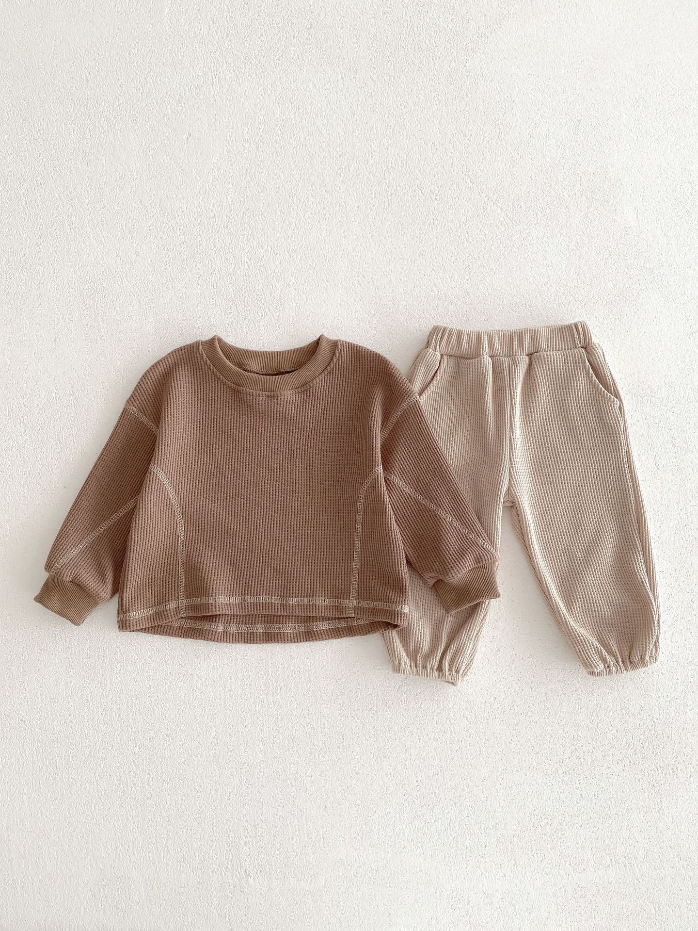 Children's Trendy Clothing Autumn Boys Casual Loose Waffle Children's Suit