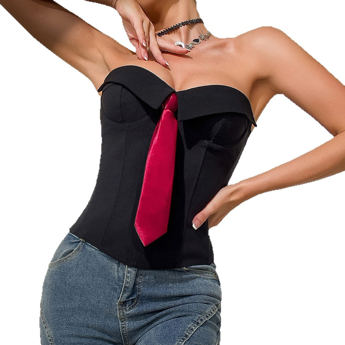 Women's Tie Pure Want To Wrap Solid Color Small Vest/suspenders/tube Top