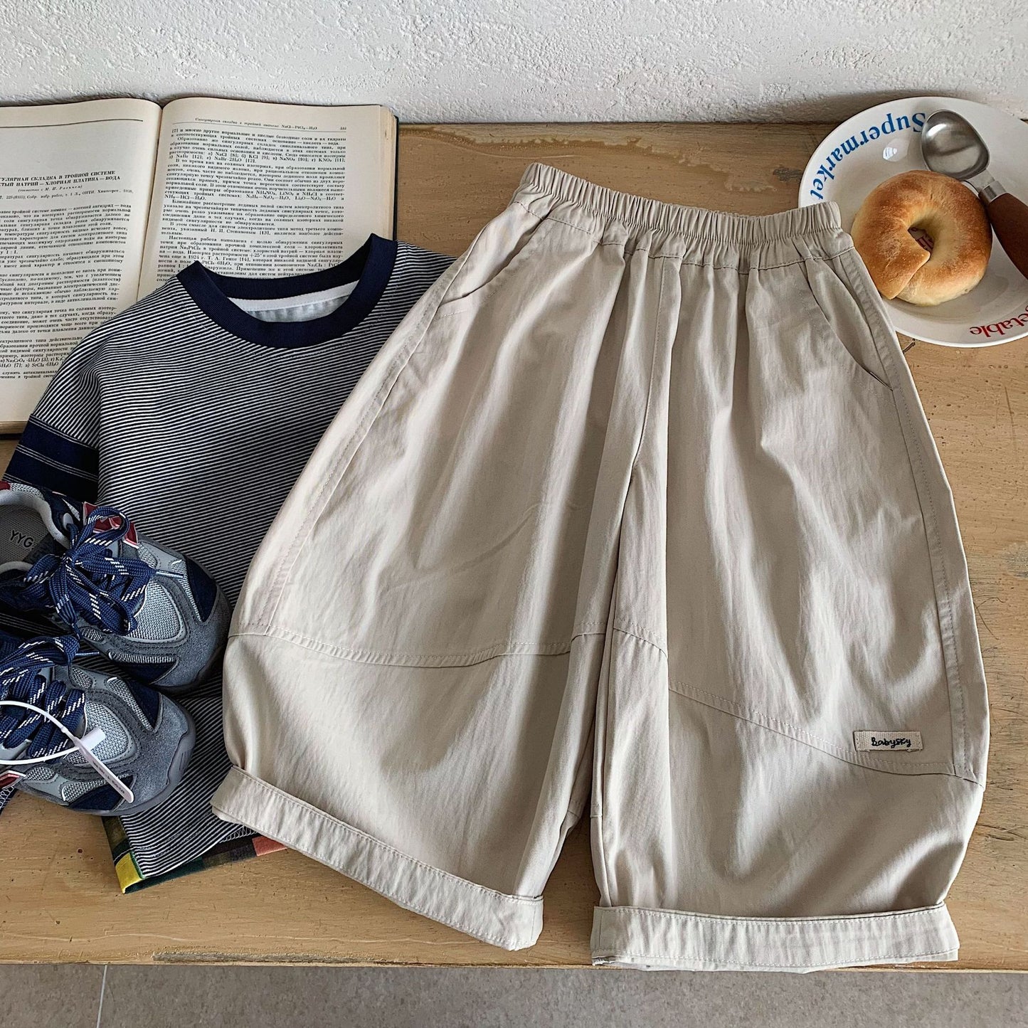 Children's Style Solid Color Loose Casual Fashionable Children's Pants